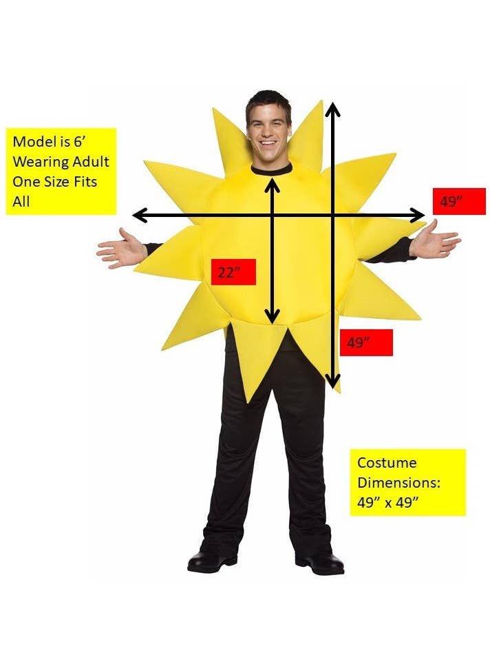 Image of Sunny Day Adult's Giant Yellow Sun Costume - Alternate Image