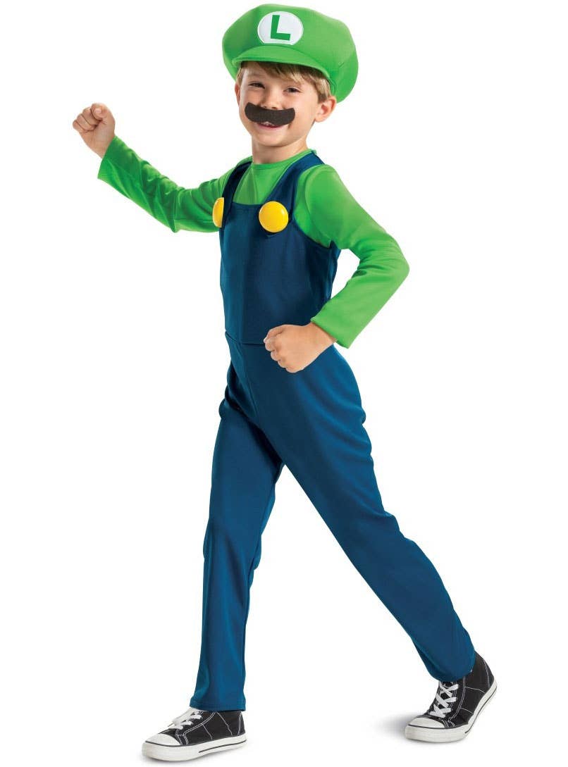 Image of Super Mario Licensed Boys Luigi Book Week Costume - Front Image