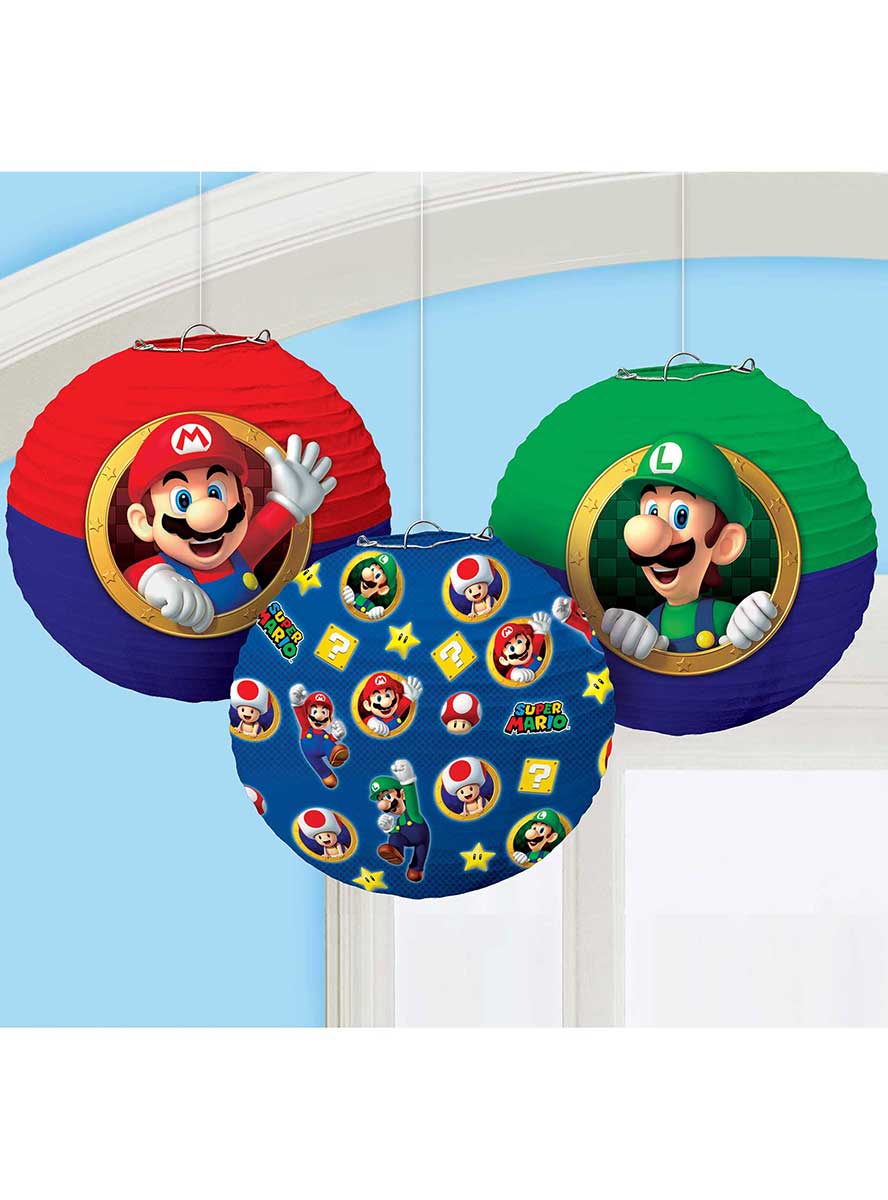 3 Pack Mario Lantern Decorations | Party Supplies