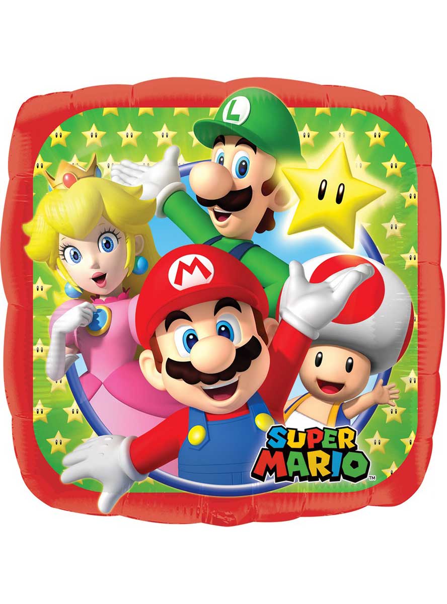 Image Of Super Mario Brothers 45cm Foil Party Balloon