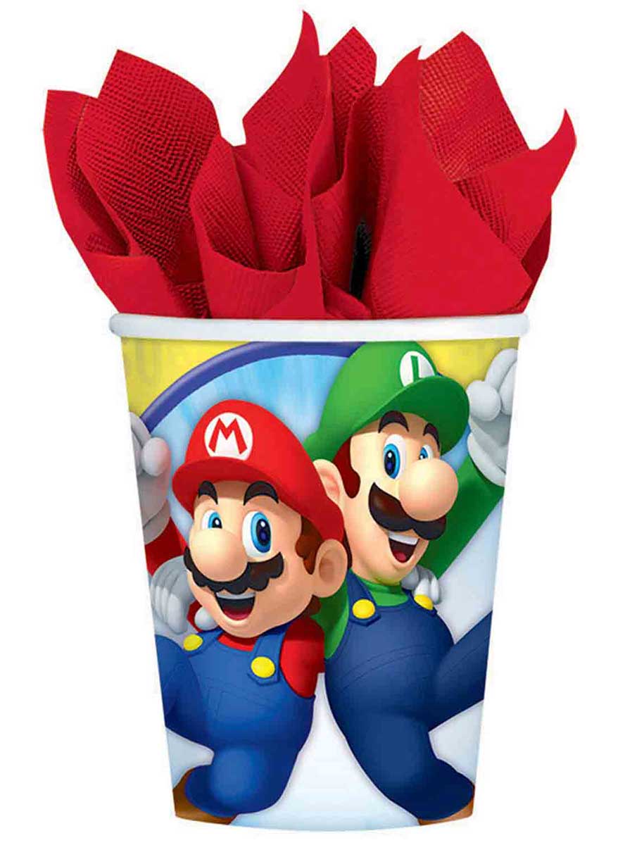 Image Of Super Mario Brothers 8 Pack of 266ml Paper Cups