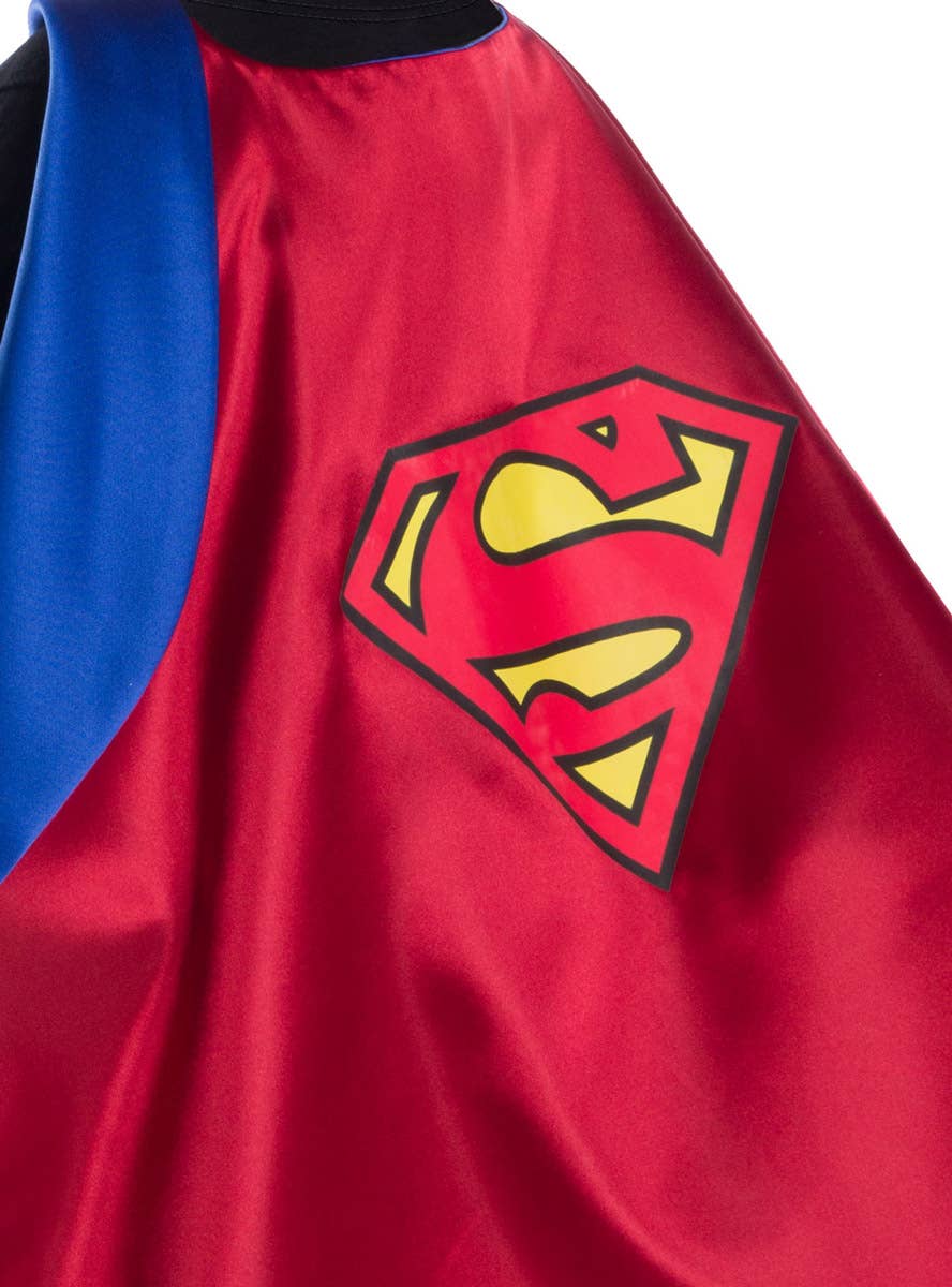 Image of Superman Boy's Superhero Costume Cape and Chest Logo - Close Image