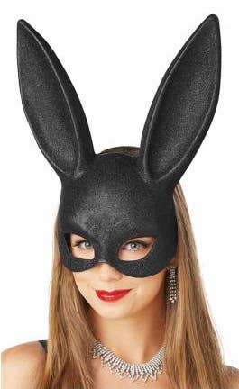 Black Bunny Masquerade Mask Women's Costume Accessory Main Image