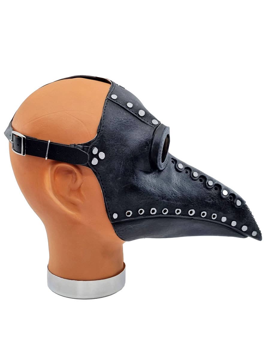 Black Plague Doctor Deluxe Latex Halloween Mask - Alternate Image 1