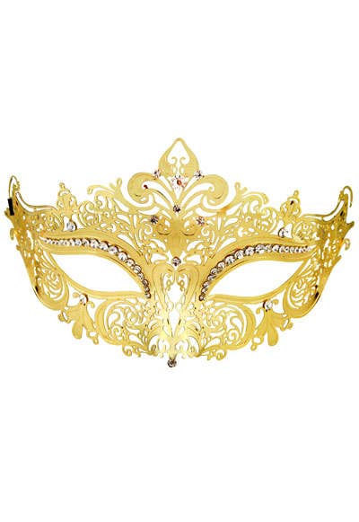 Gold Filigree Metal Masquerade Mask for Women