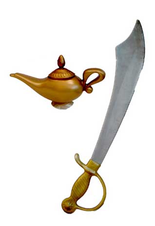 Aladdin Movie Costumes Accessory Sword and Lamp - Main Image