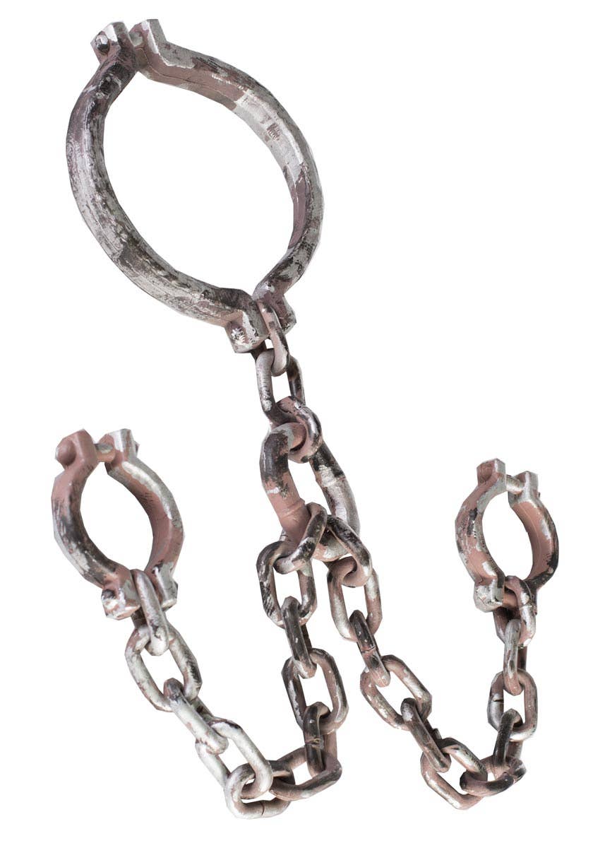 Rusty Silver Plastic Prisoner Chains Costume Accessory