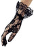 Short Wrist Length Black Lace Costume Gloves with Ruffle Trim