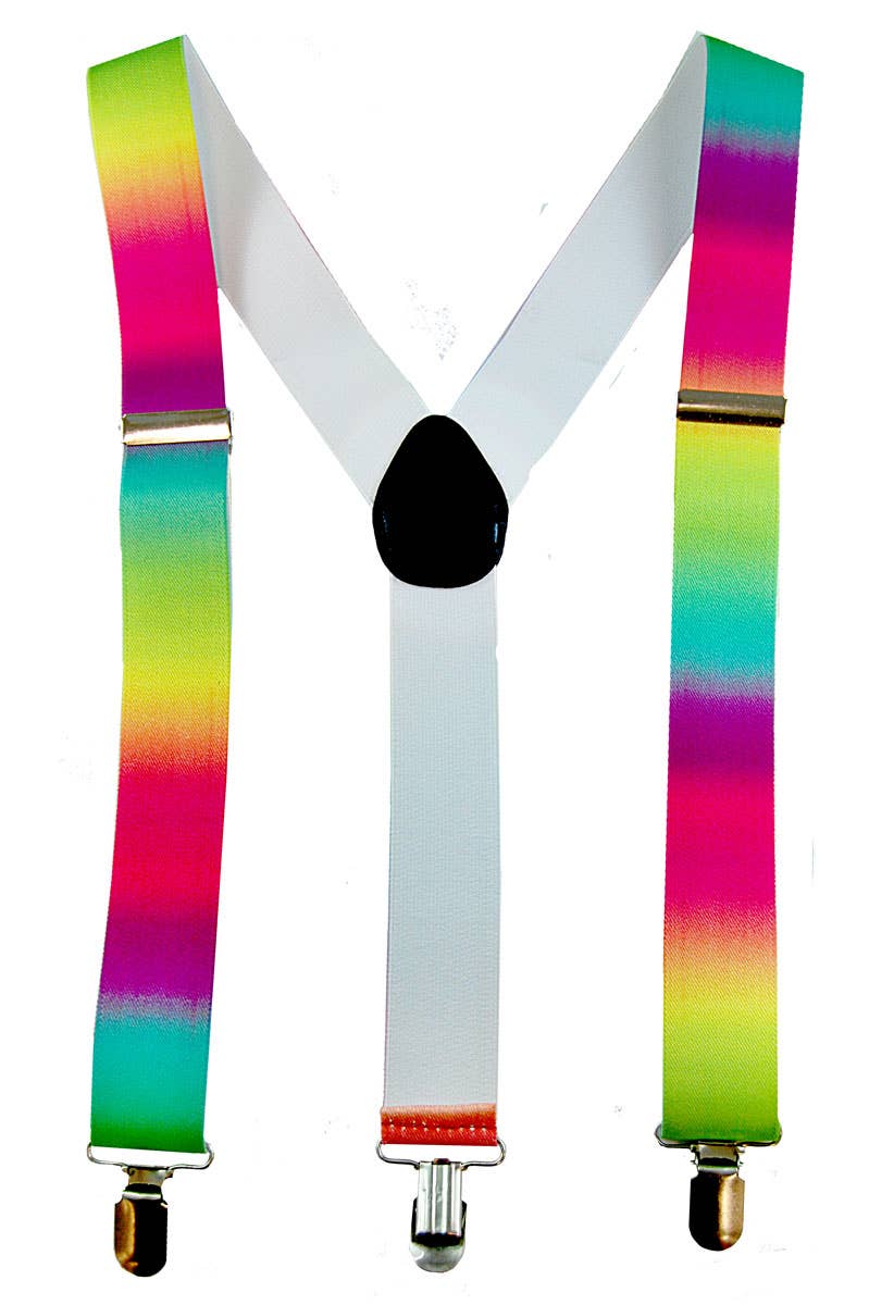 Neon Rainbow Suspenders Costume Accessory Alternate Image