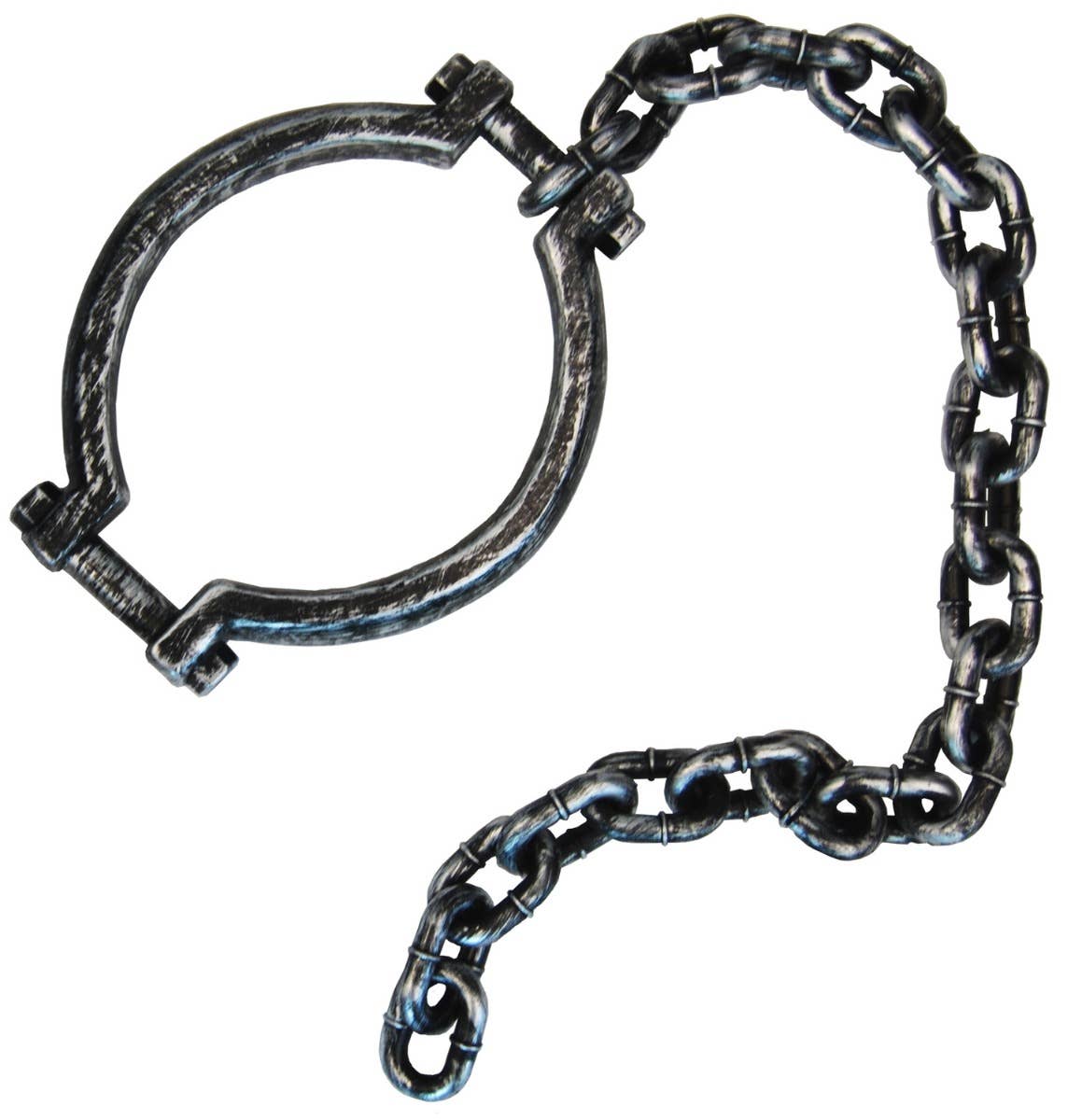 Zombie Prisoner 21 Inch Silver Plastic Chain Shackle Leash Costume Accessory Alternative Image