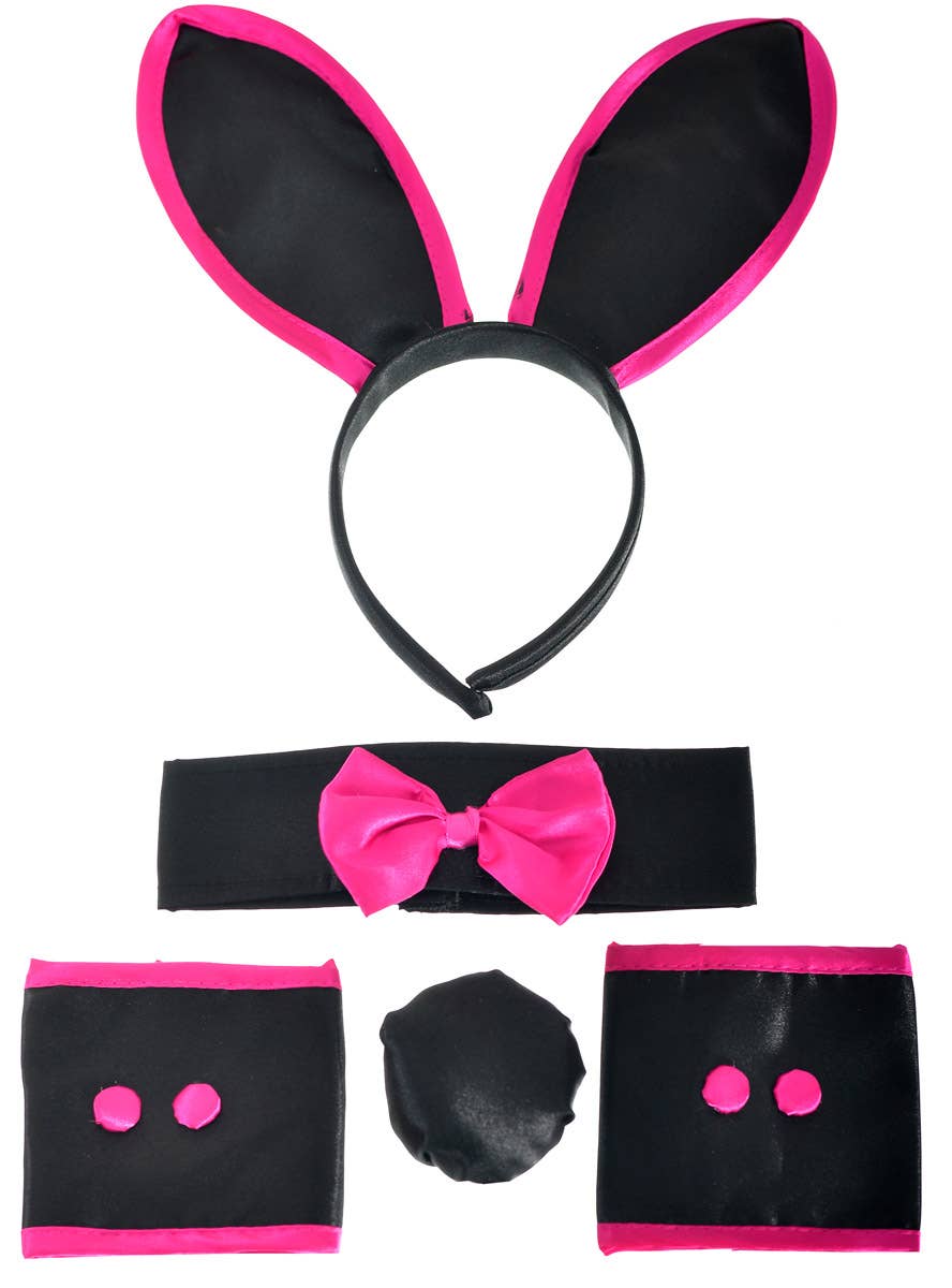 Hot Pink and Black Playboy Bunny Inspired Costume Accessory