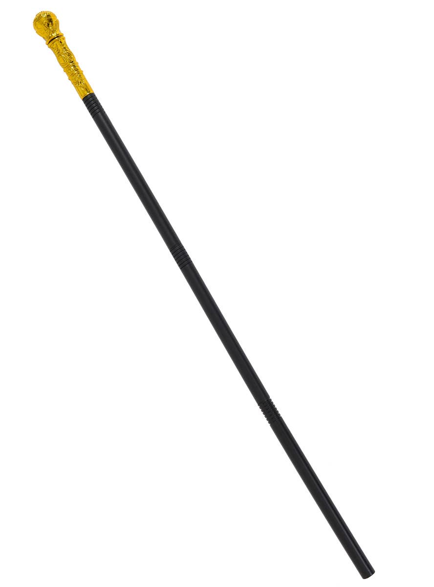 Collapsible Black and Gold Pimp Walking Cane Costume Accessory