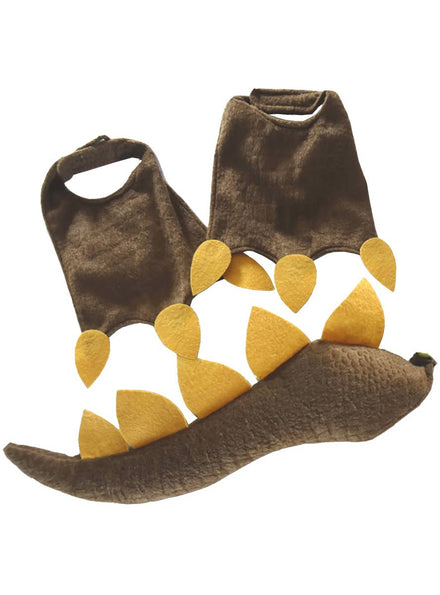 Kids Brown Dinosaur Tail and Feet Set