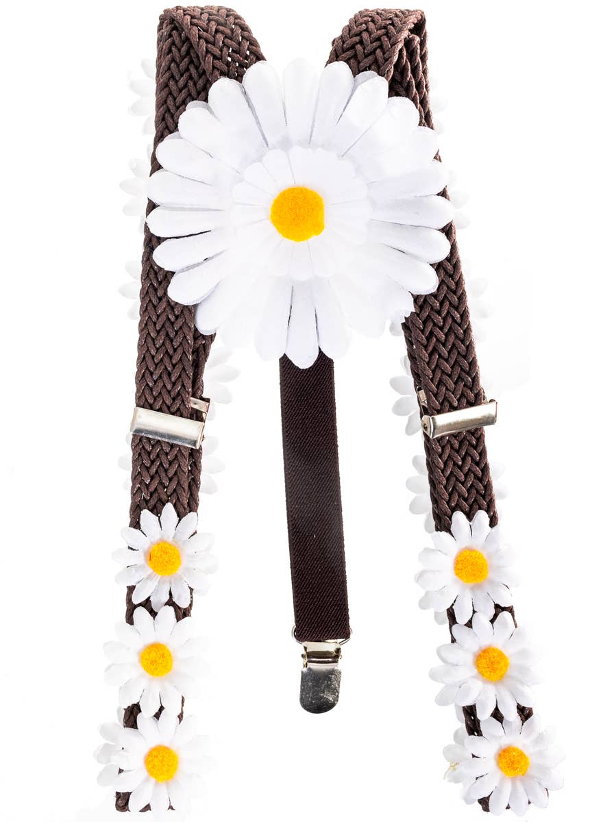 1970's Daisy Flower Hippie Costume Braces - Back Image