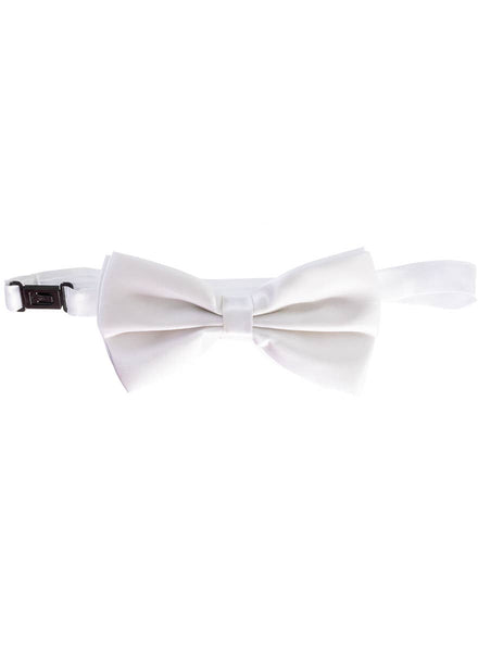 Adjustable White Satin Bow Tie Costume Accessory