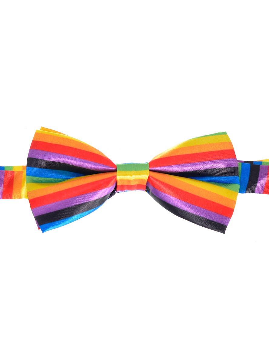 Rainbow Satin Costume Bow Tie with Adjustable Strap