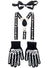 Skeleton Suspenders, Bow Tie and Gloves Costume Accessory Set