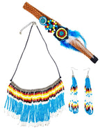 Blue Native American Aztec Jewellery Accessory Set - Main Image