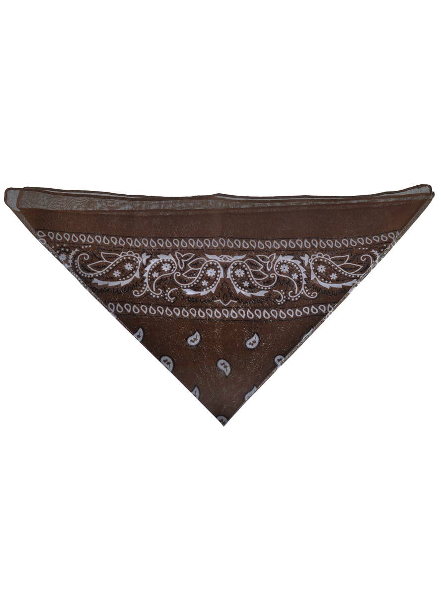 Brown and White Wild West Cowboy Bandana Costume Accessory- Main Image