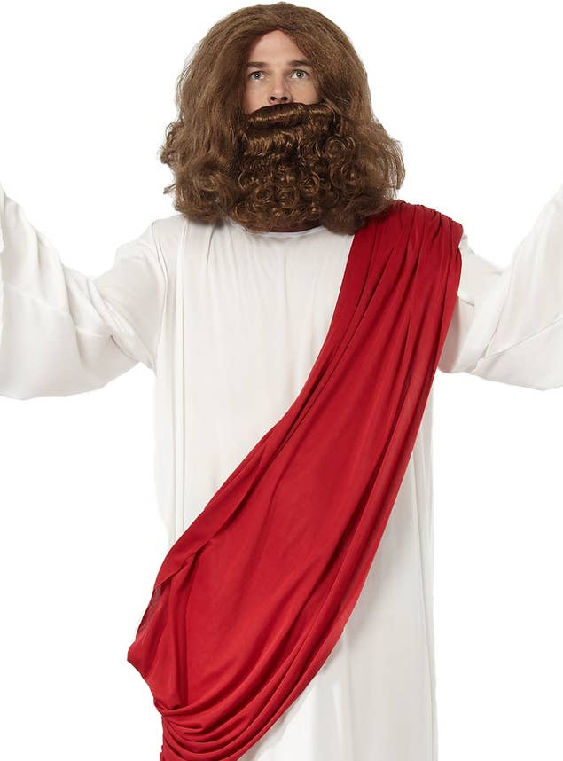 Adults Jesus Biblical Religious Fancy Dress Costume Close Up Image