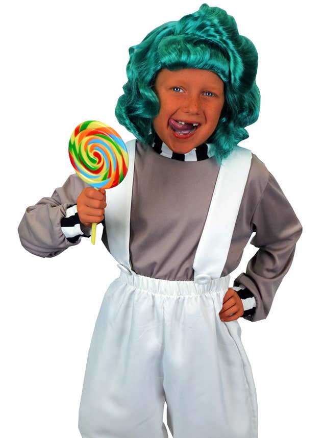 Kids Little Loompa Wokna Factory Worker Book Week Costume Close Image