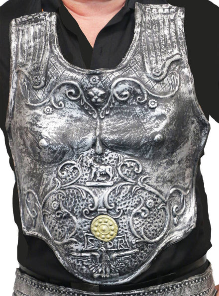 Silver Latex Medieval Armour Chest Piece