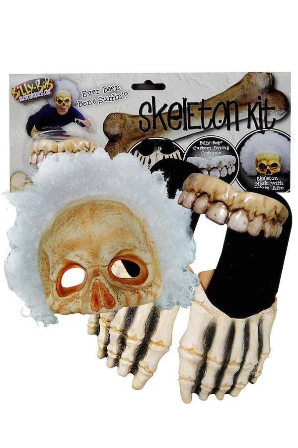 Billy Bob Skeleton Halloween Costume Kit with Mask, Hair, Feet And Teeth