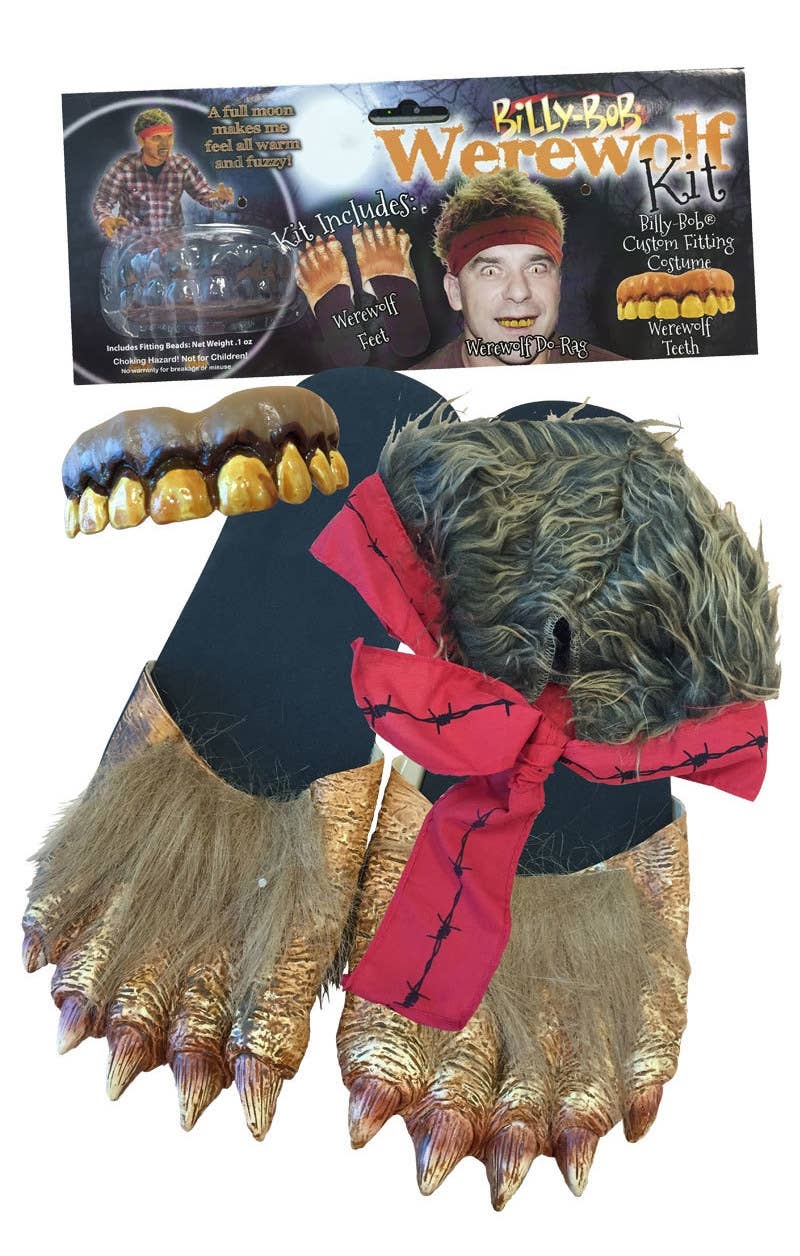 Billy Bob Werewolf Halloween Costume Kit with Hair, Feet And Teeth