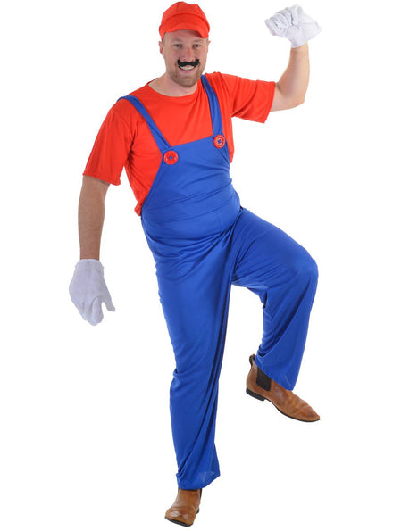 Image of Let's-a-Play Red Plumber Men's Video Game Costume