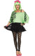 Neon Green 80's Costume Crop Top With Leopard Print for Women