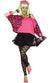Neon Pink 80's Costume Crop Top With Leopard Print