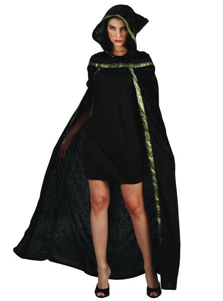 Long Black Night Rider Women's Halloween Costume Cape