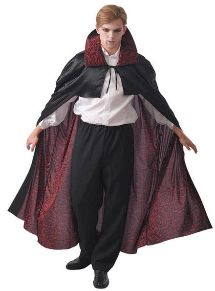 Men's Black and Red Vampire Halloween Costume Cape 