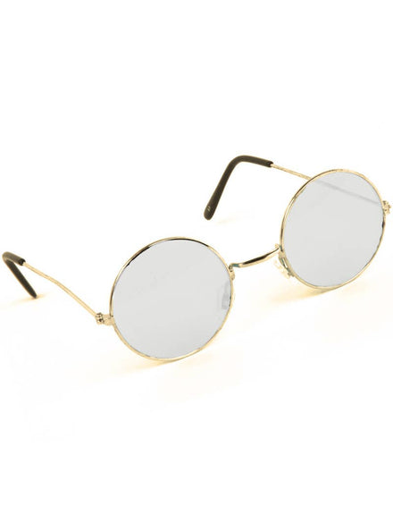 Gold Frame Santa Costume Glasses with Clear Lenses