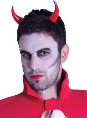 Red Plastic Devil Horns Headband Alternate Image