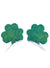 St Patrick's Day Glittery Green Four Leaf Clover Hair Clips
