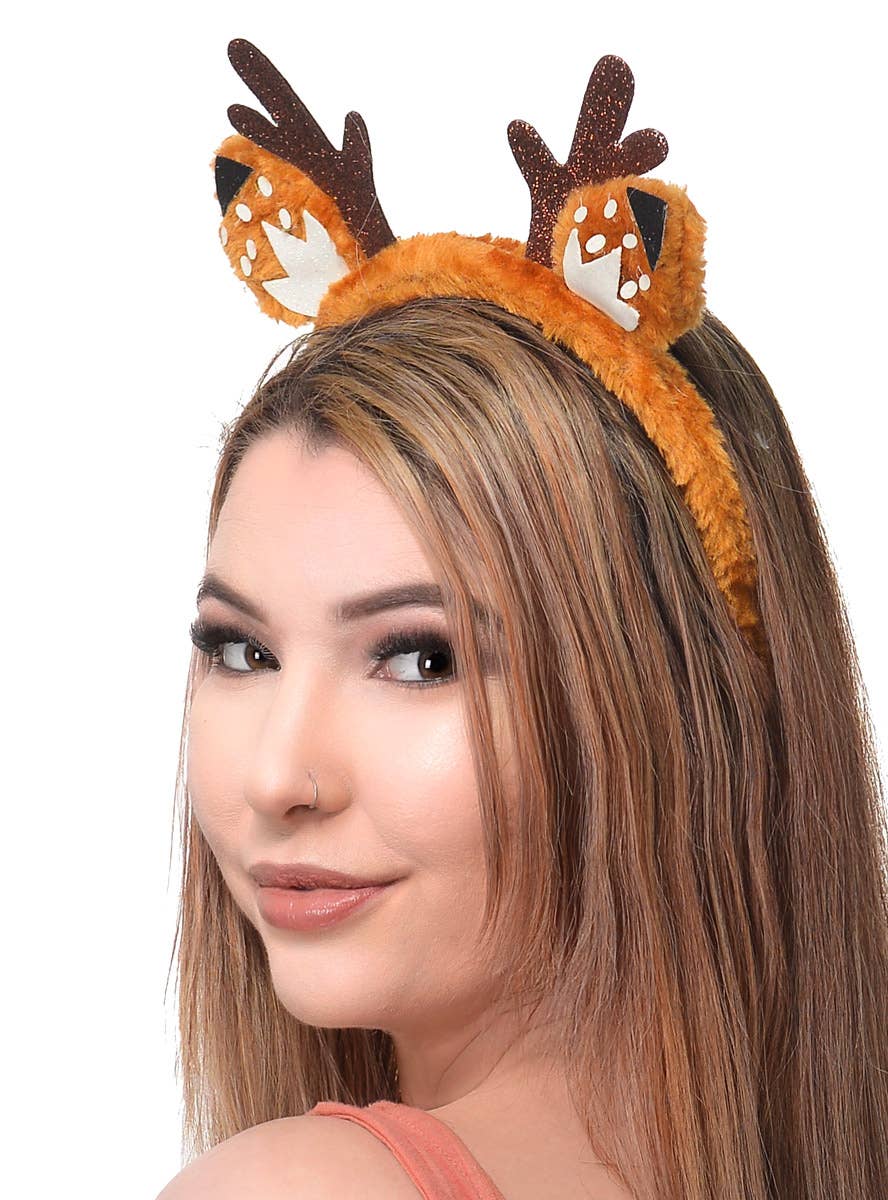 Cute Christmas Deer Ears and Tail Set Close Image