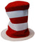 Red and White Striped Dr Seuss Cat in the Hat Costume Hat