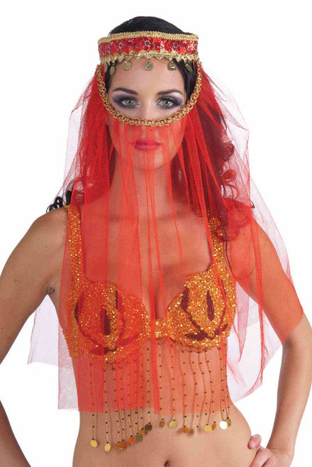 Red Desert Princess Veil Costume Headpiece
