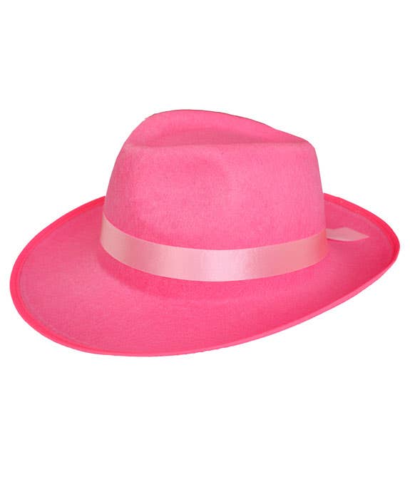 Hot Pink 1920s Gangster Fedora Costume Accessory Hat - Main Image