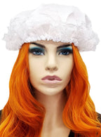 Adults White Lace Trimmed Bonnet Costume Hat