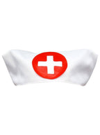 White Cotton Traditional Nurse Costume Hat - Main Image