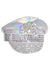 Silver Holographic Light Up Festival Cap with Jewels Main Image