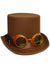 Brown Steampunk Hat with Goggles
