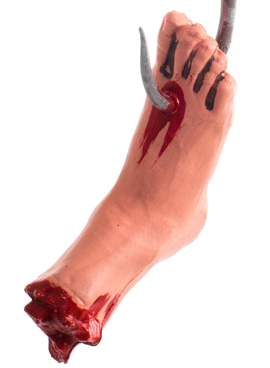 Hanging Severed Foot Prop - Close Up Image