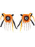 Orange Lace Hair Clip with Skeleton Hands and Eyeballs