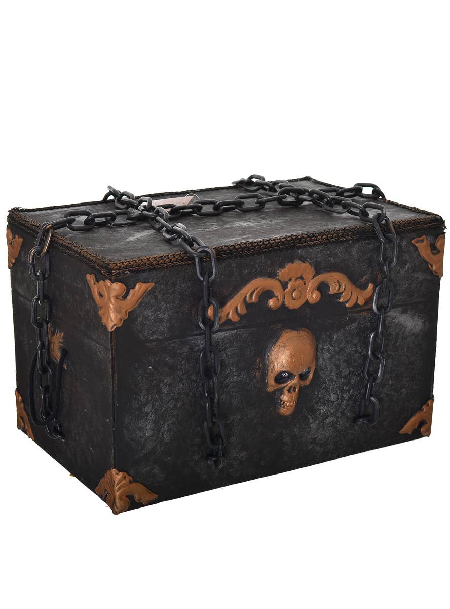 Halloween Decorations Antique Trease Chest with Movement and Lights - Side Image