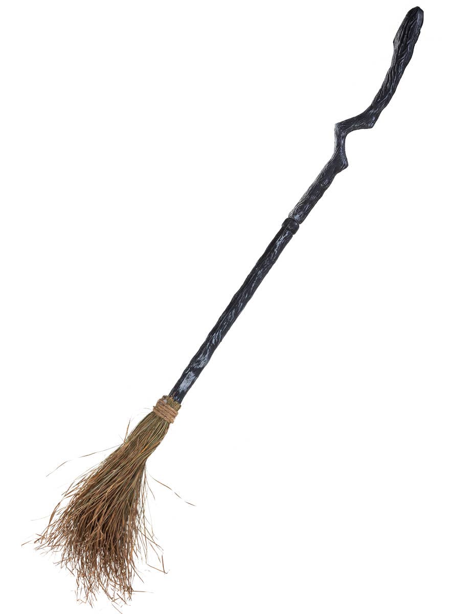 Brown Bristle Broom Stick Halloween Accessory - Main Image