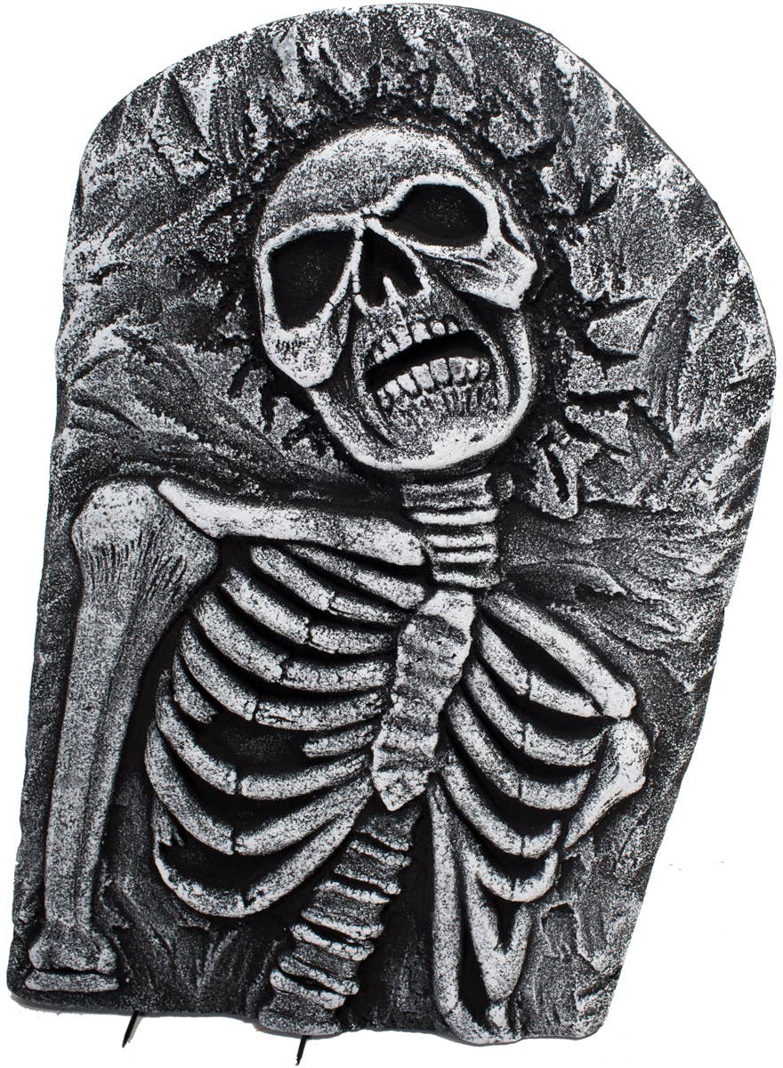 Hell Frozen Over 3 Skeleton Tombstone Halloween Decoration Set - Close Up Image 1