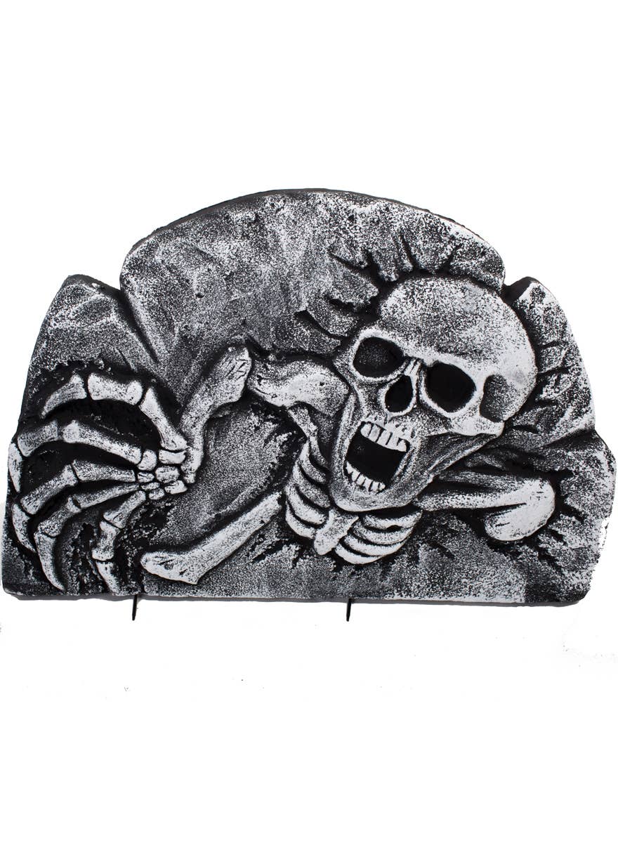 Hell Frozen Over 3 Skeleton Tombstone Halloween Decoration Set - Close Up Image 3